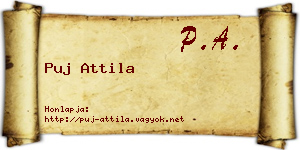 Puj Attila névjegykártya